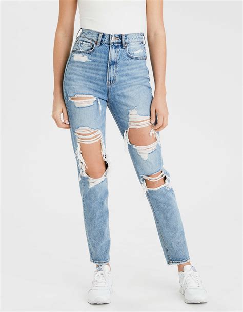 american eagle high rise mom jeans|a&e highest waist mom jean.